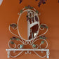 Vintage Tole Hand Painted Mirror with Shelf