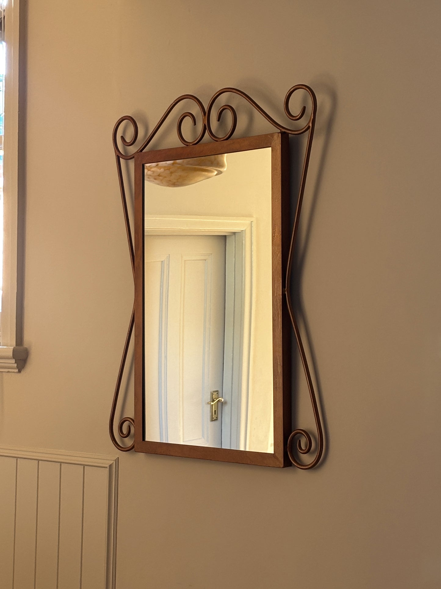 Large Vintage Wrought Iron Mirror