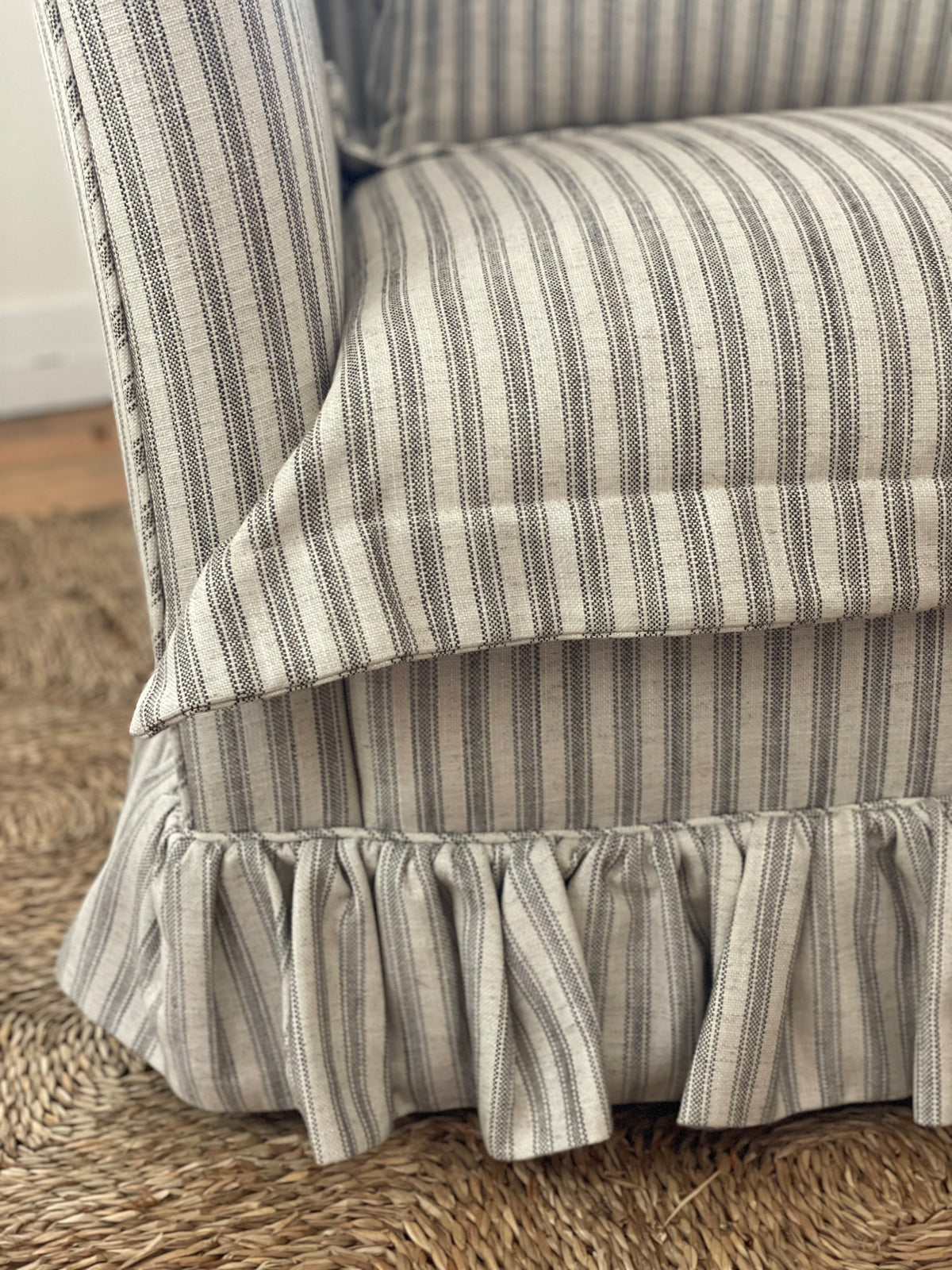 Striped Ruffle Sofa