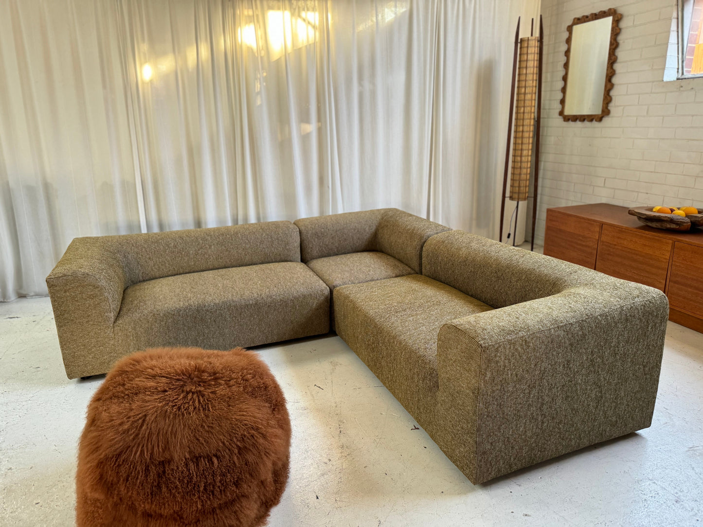 Bespoke Vintage Olive Modular Sofa Set