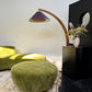 Green Velvet Sofa with Ottoman