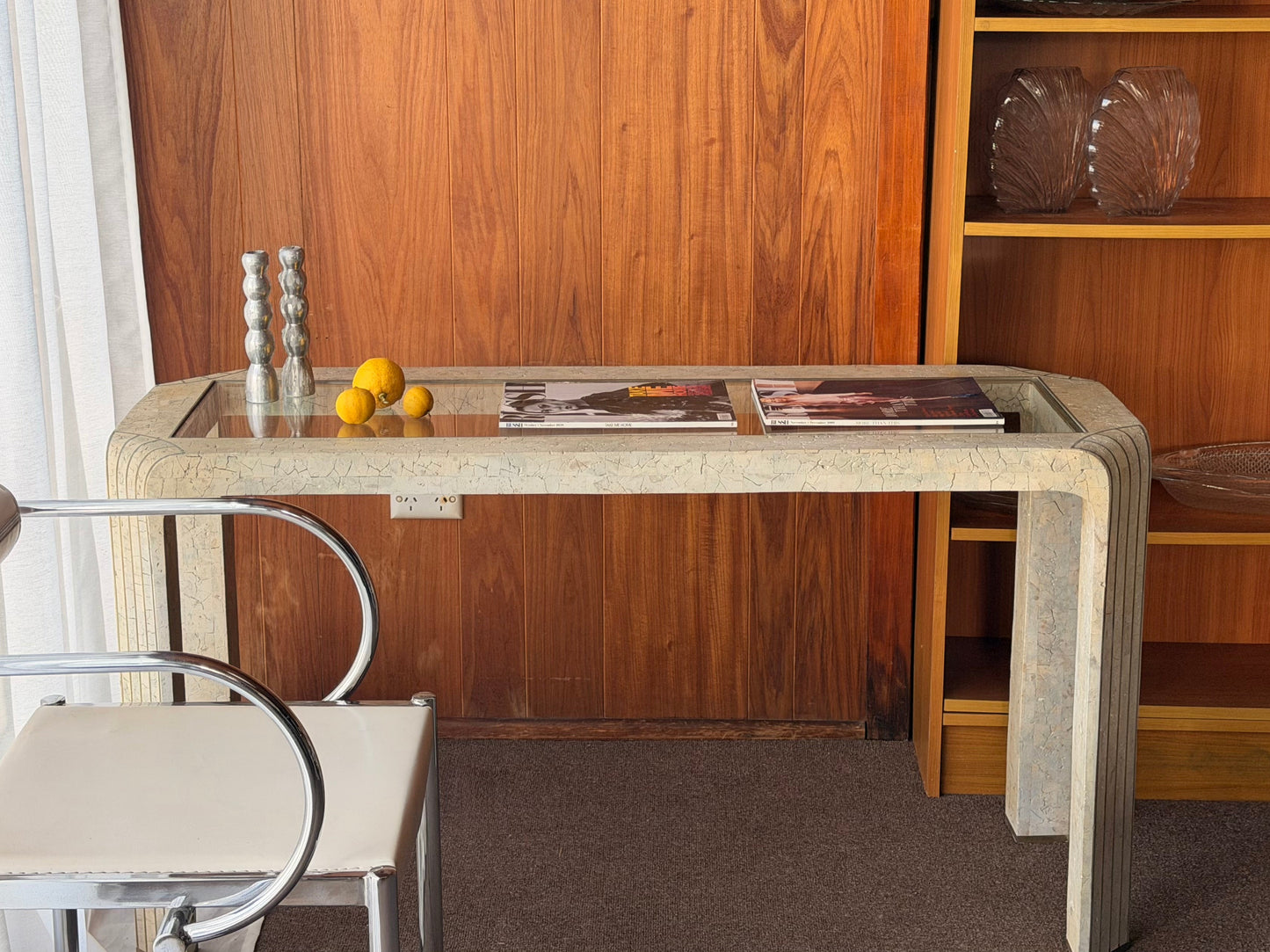 Rare Vintage Tessellated Stone Console Table