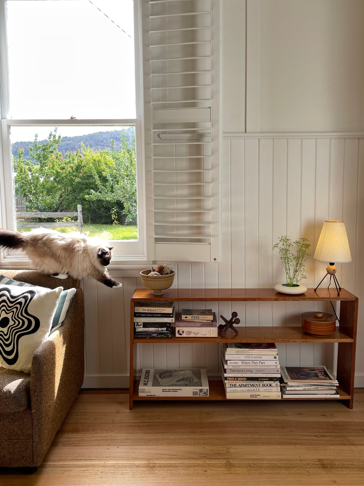 Vintage timber book shelf