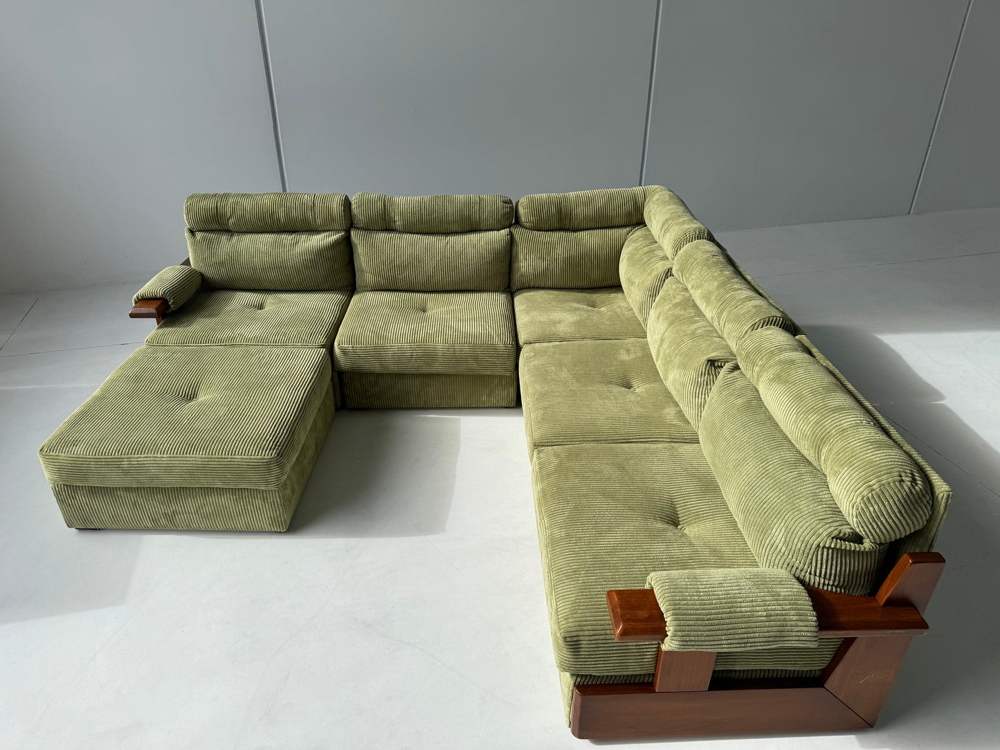 Green Corduroy Modular Sofa