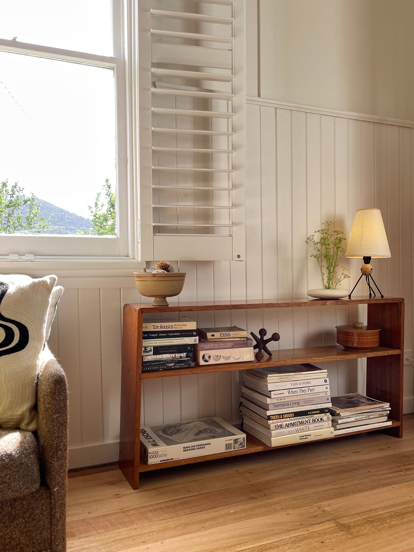 Vintage timber book shelf