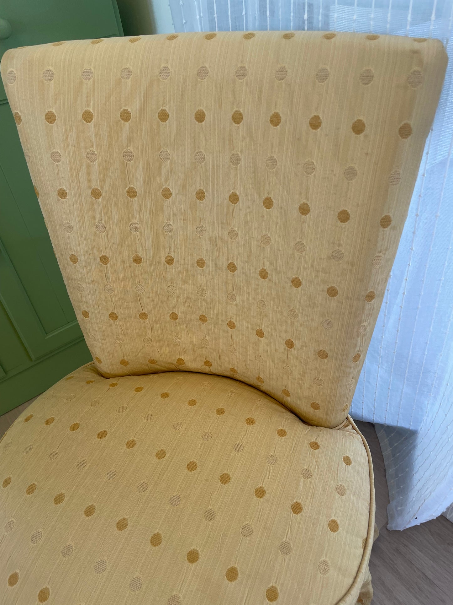 Vintage Upholstered Occasional Chair with Skirt Base
