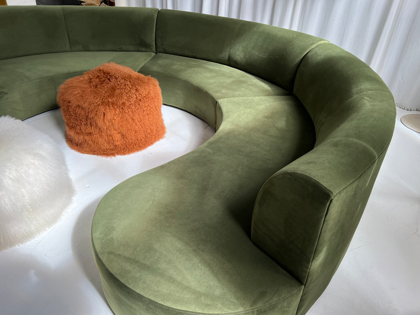 Bespoke Green Curved Modular Sofa