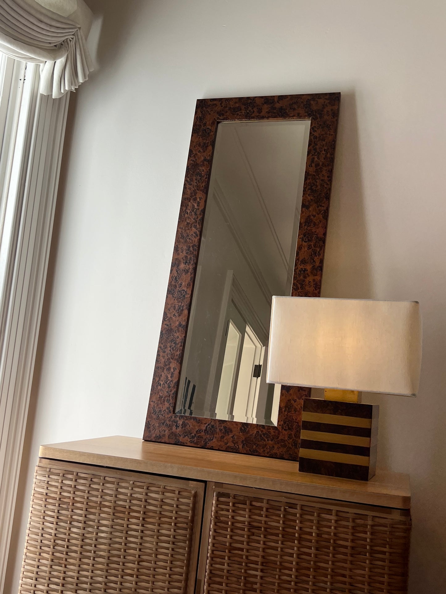 Vintage Walnut Burl Mirror (two available)