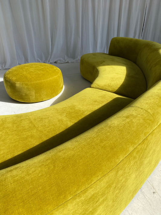 Large Bespoke Chartreuse Sofa with Ottoman