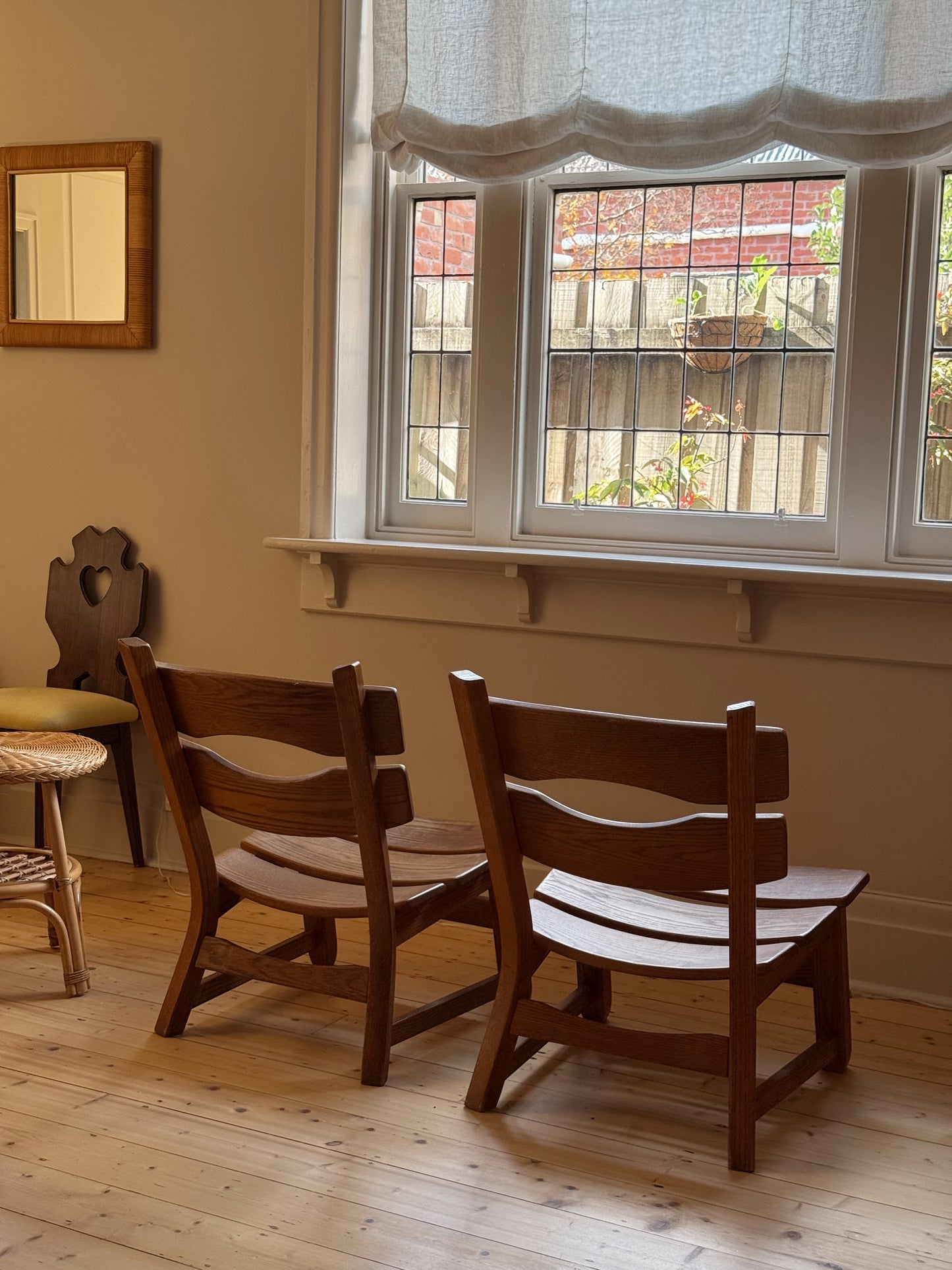 Pair of Brutalist Oak Chairs by Dittmann & Co, Netherlands, 1960's