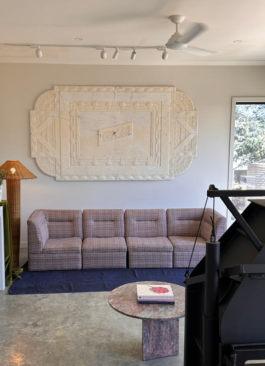 Vintage Pink Tweed Midcentury Modular Sofa, 60’s