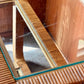 Vintage Glass and Wicker Console Table