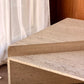 Vintage Triangle Split Level Unfilled Travertine Coffee Table