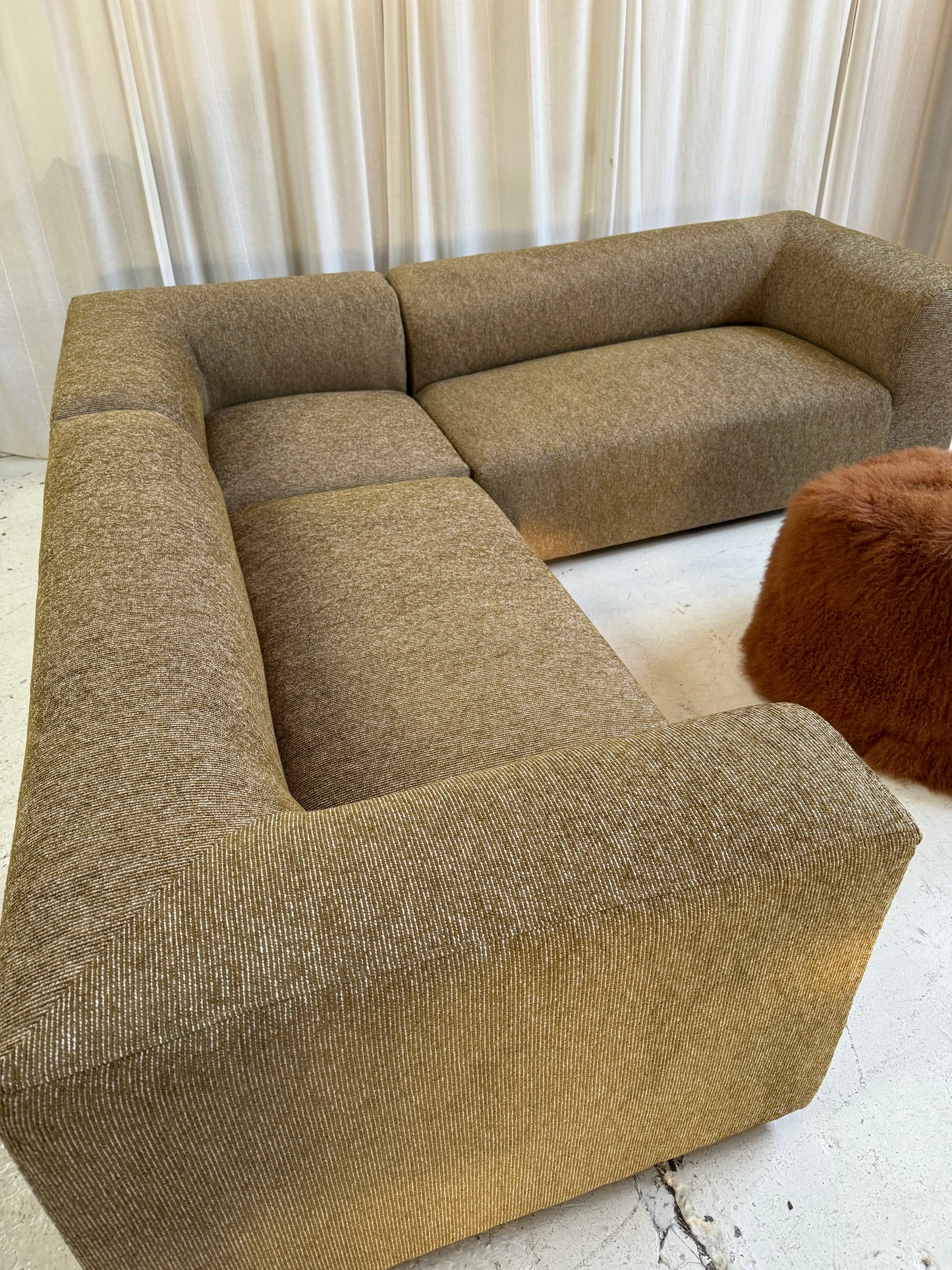 Bespoke Vintage Olive Modular Sofa Set