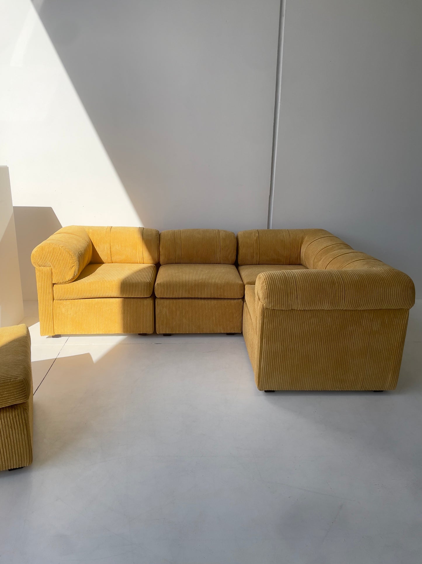 Yellow Corduroy Modular Sofa