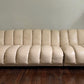 Peachy Cream Leather Sectional Sofa in the Style of De Sede
