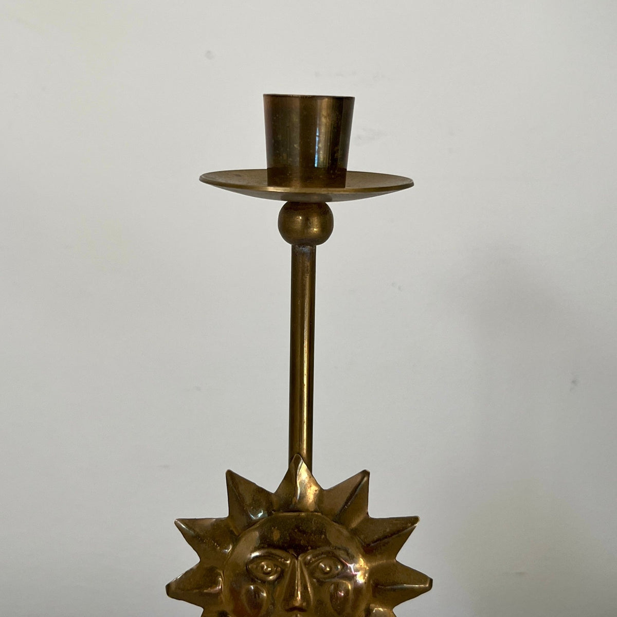 Vintage French Candle Holder With Sun Motif (shipping inc.)