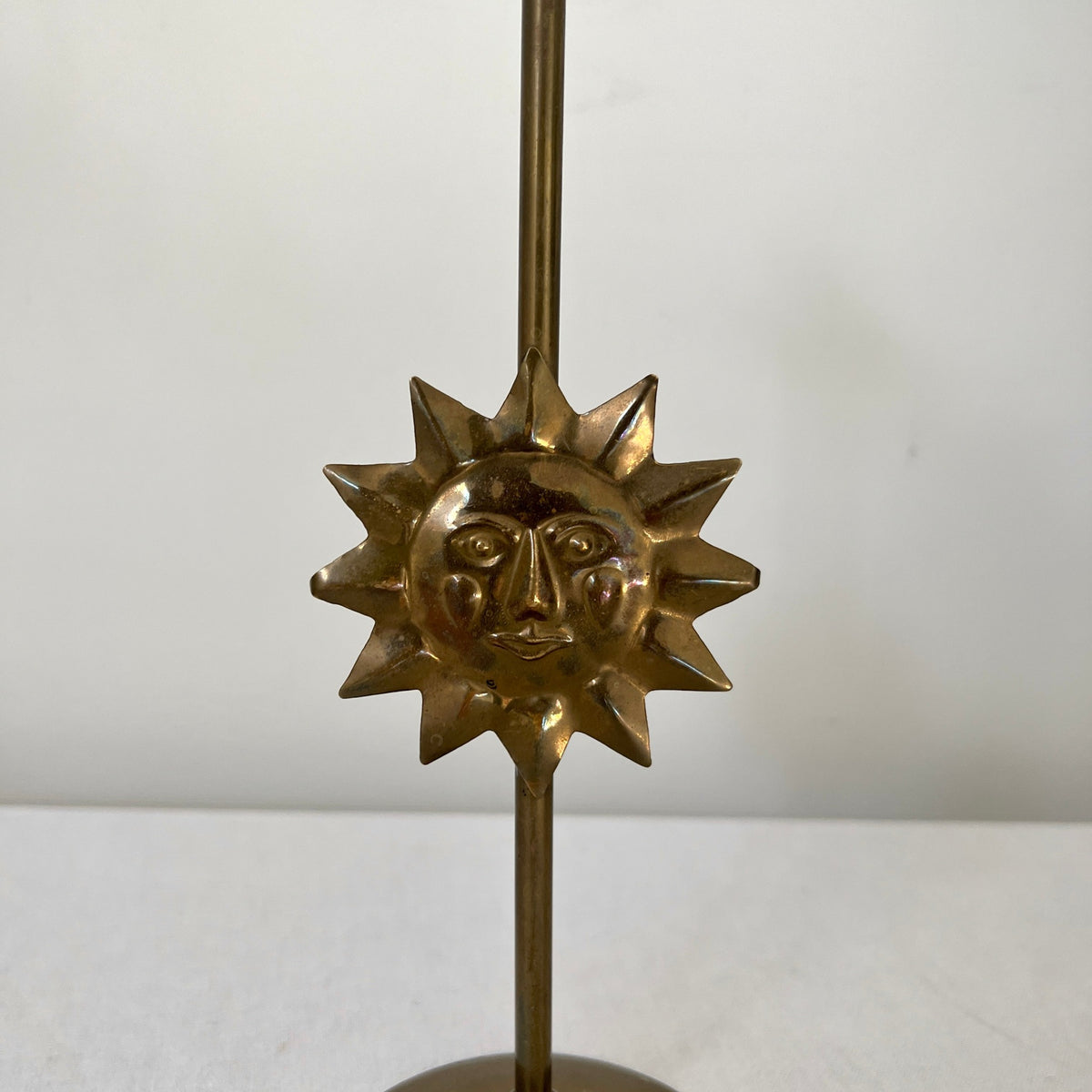 Vintage French Candle Holder With Sun Motif (shipping inc.)