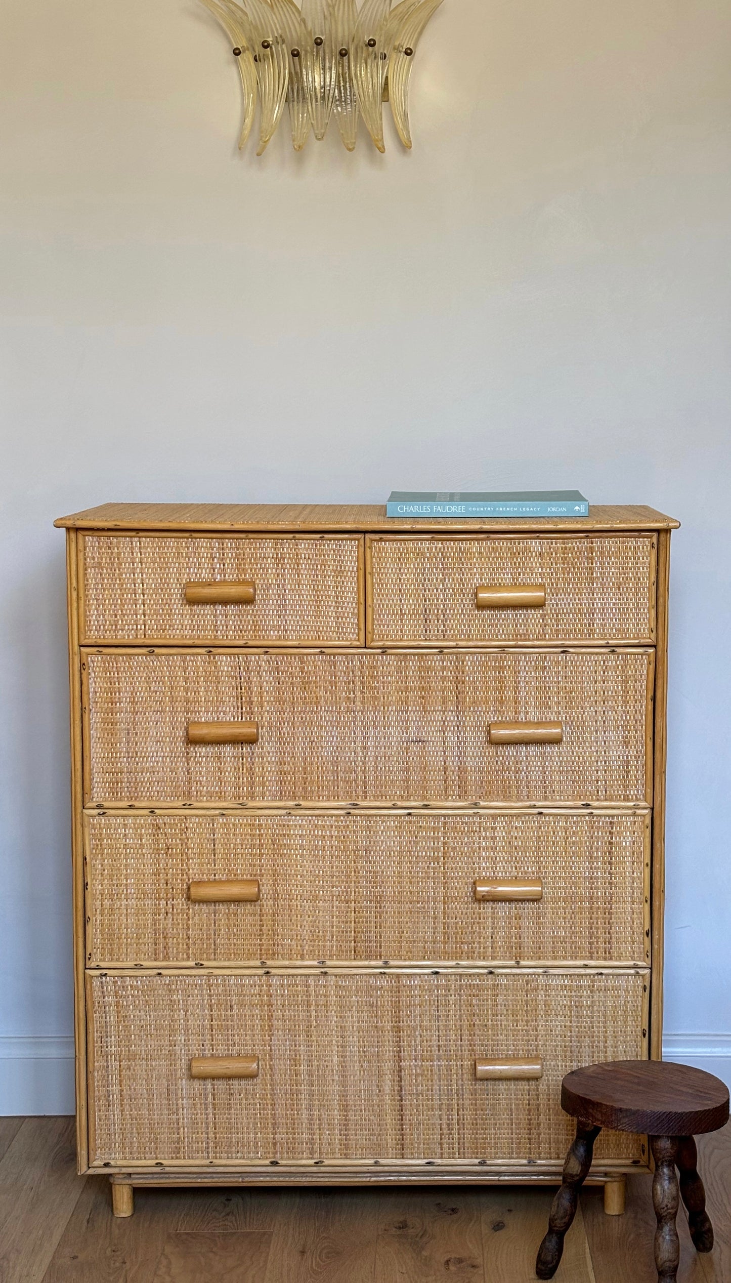 Italian Cane & Bamboo Drawers, 1970s