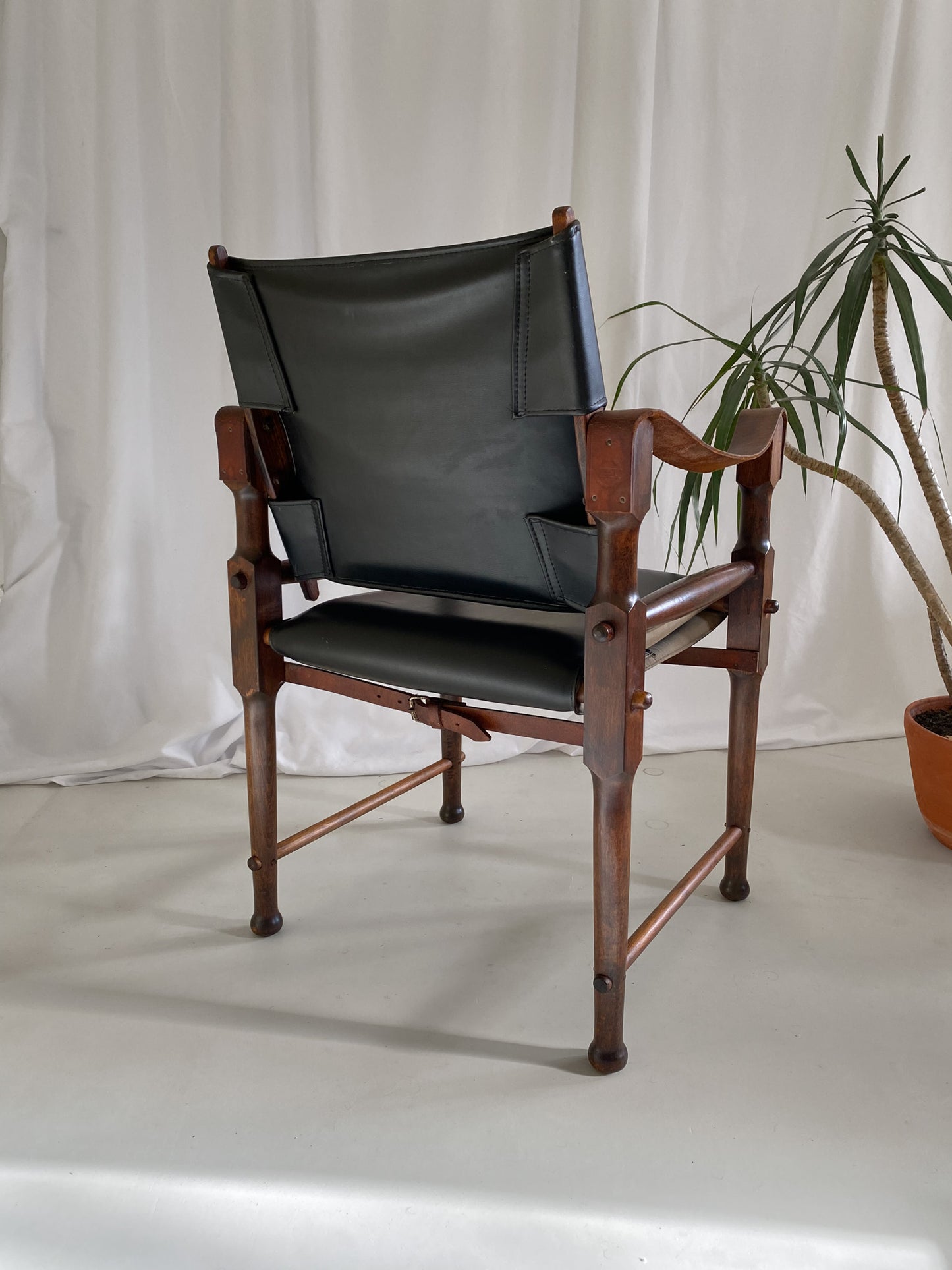 Michael Hirst Black Safari Chair circa 1960's