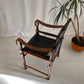 Michael Hirst Black Safari Chair circa 1960's