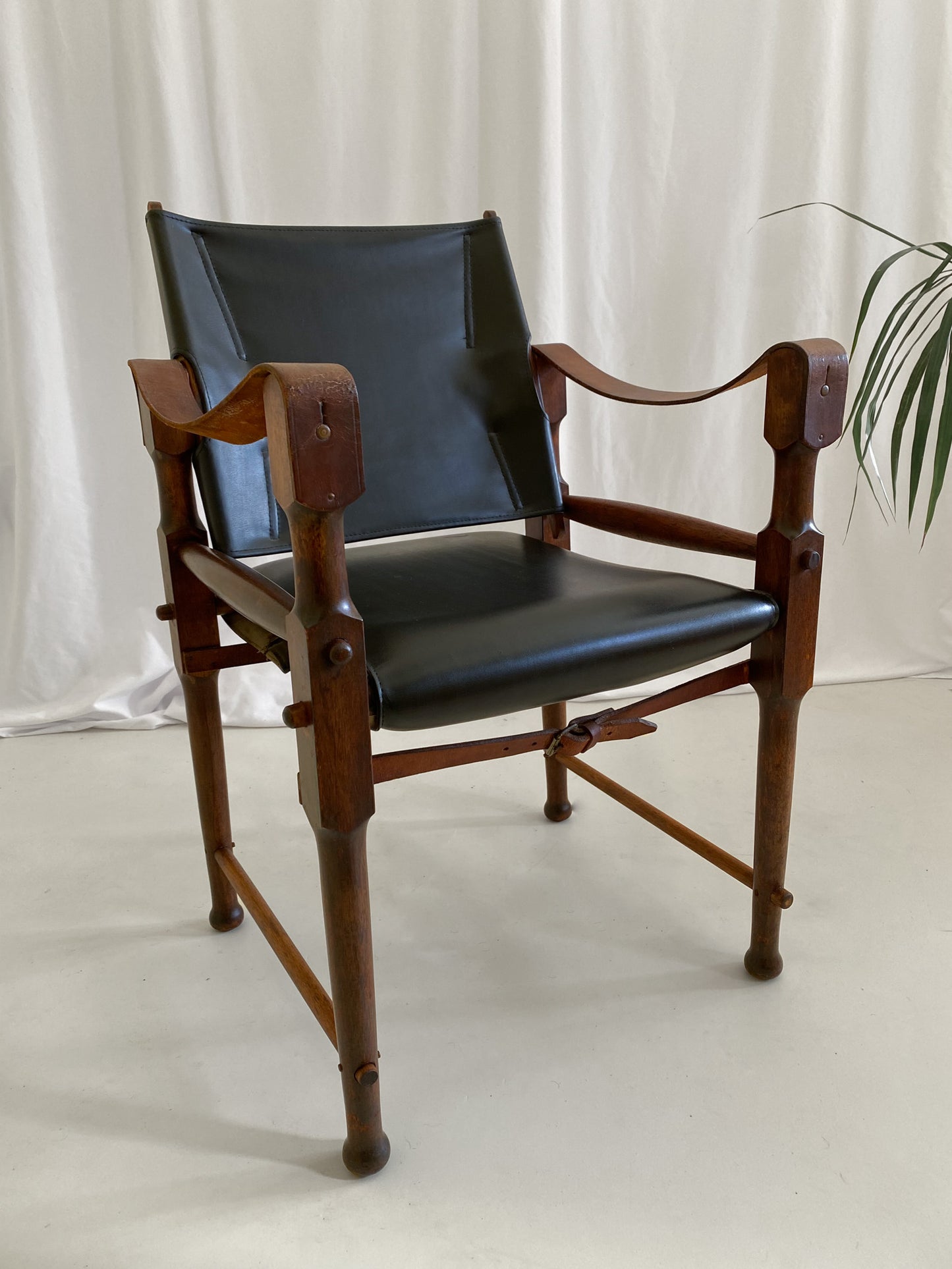 Michael Hirst Black Safari Chair circa 1960's