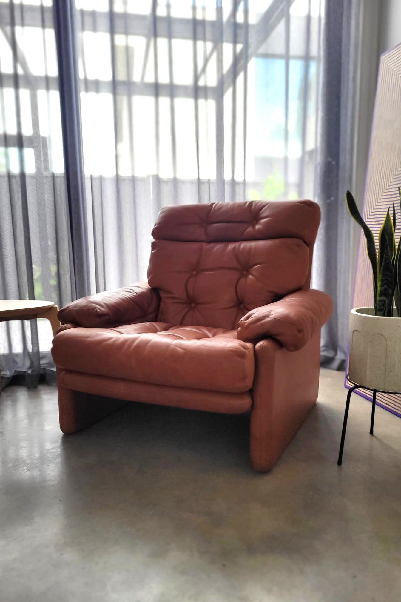 B&B Italia leather 'CORONADO' armchair by Afra & Tobia Scarpa