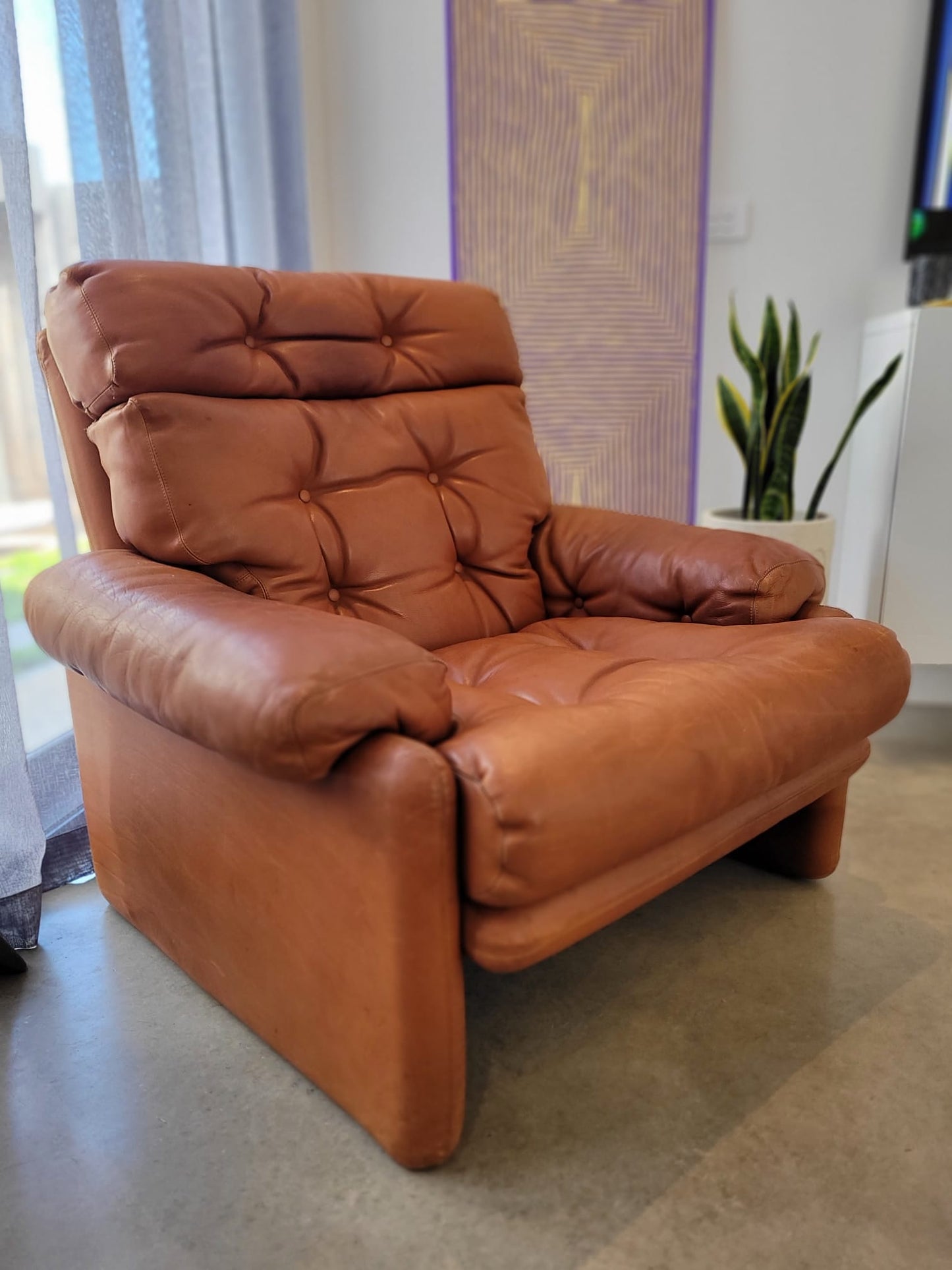 B&B Italia leather 'CORONADO' armchair by Afra & Tobia Scarpa