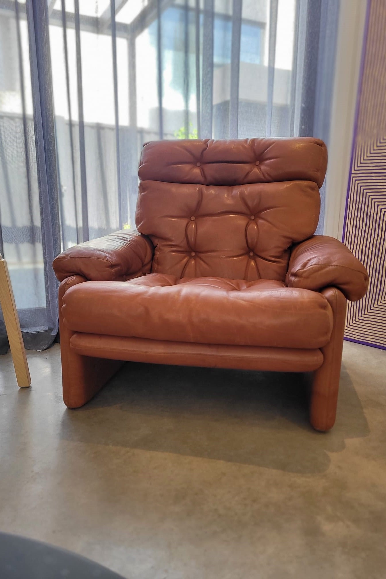 B&B Italia leather 'CORONADO' armchair by Afra & Tobia Scarpa
