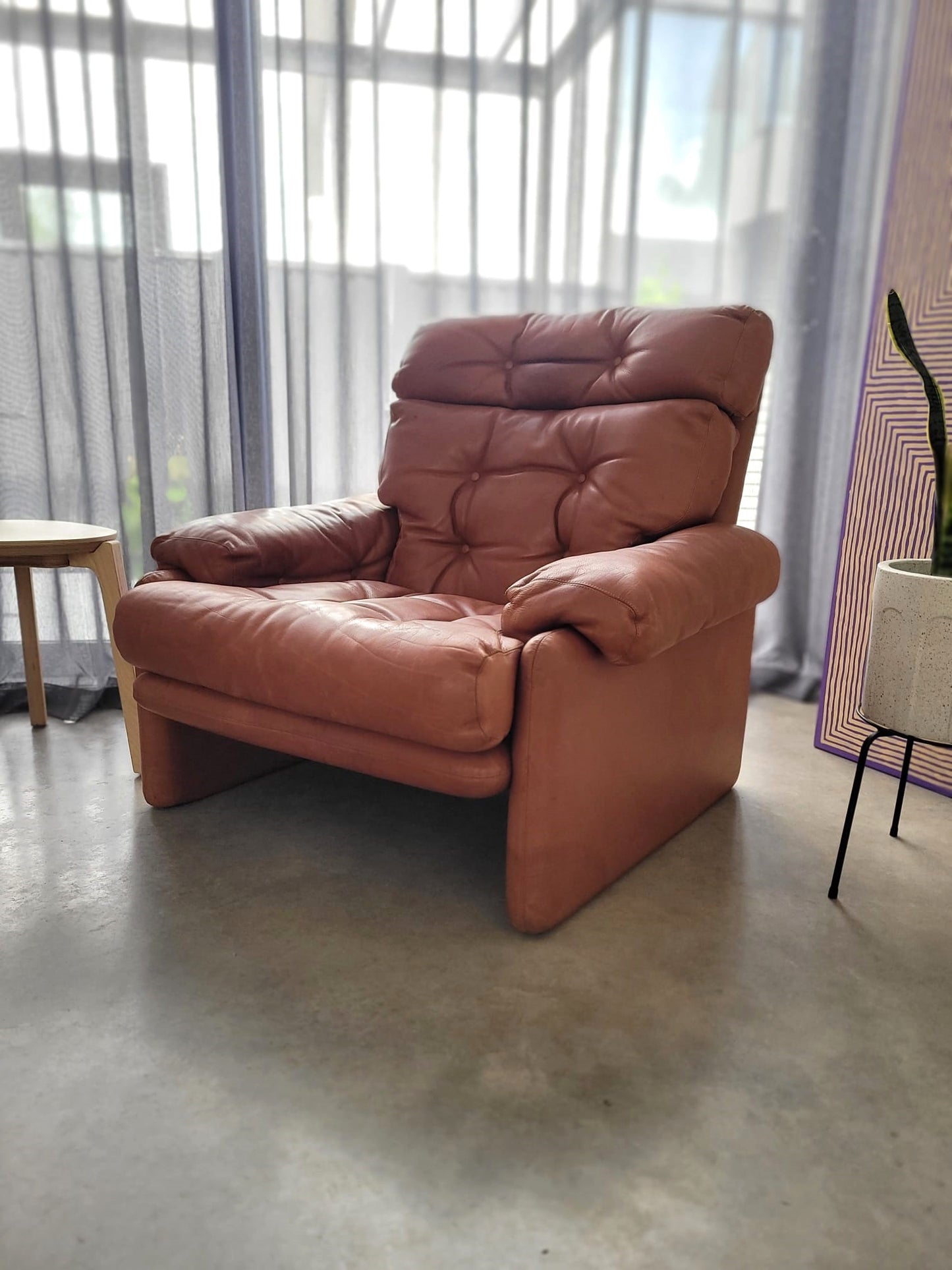 B&B Italia leather 'CORONADO' armchair by Afra & Tobia Scarpa