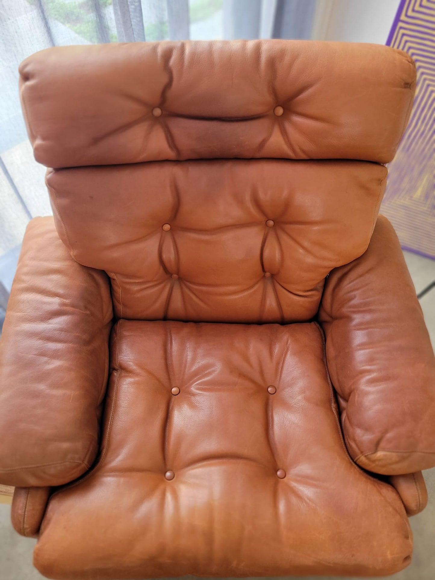 B&B Italia leather 'CORONADO' armchair by Afra & Tobia Scarpa