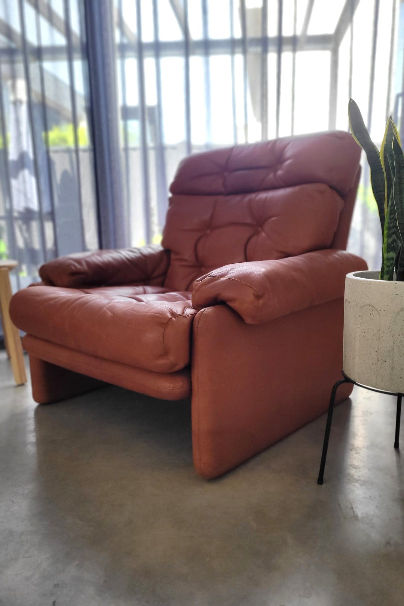 B&B Italia leather 'CORONADO' armchair by Afra & Tobia Scarpa