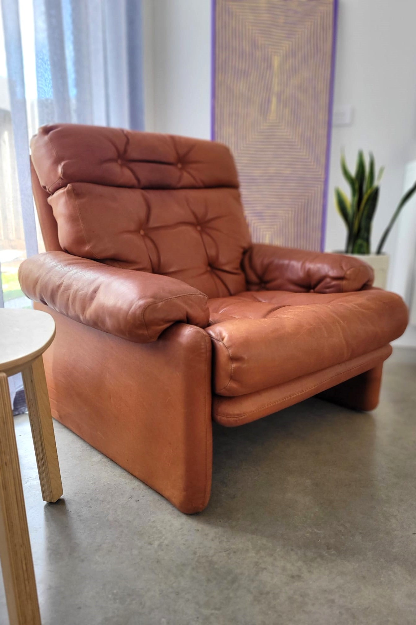B&B Italia leather 'CORONADO' armchair by Afra & Tobia Scarpa