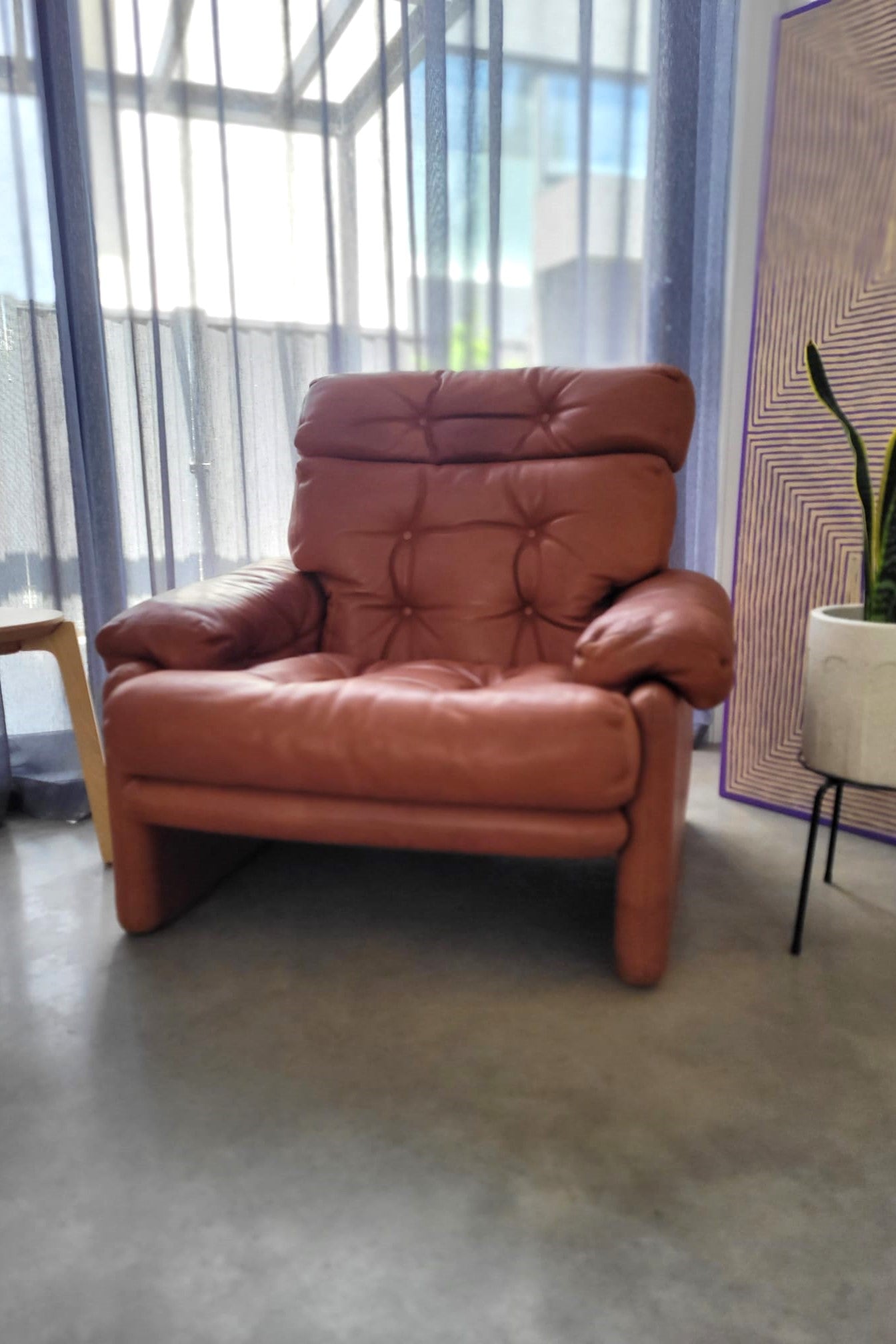 B&B Italia leather 'CORONADO' armchair by Afra & Tobia Scarpa