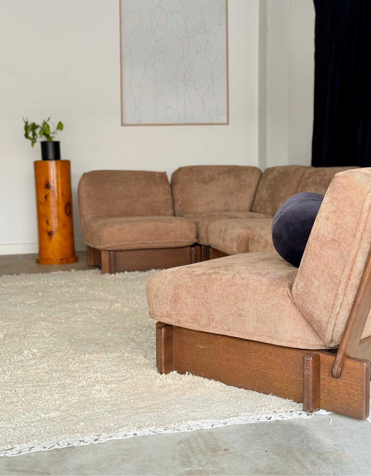 Set of Five Vintage Parker Chairs/Modular Sofa