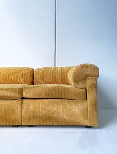 Yellow Corduroy Modular Sofa