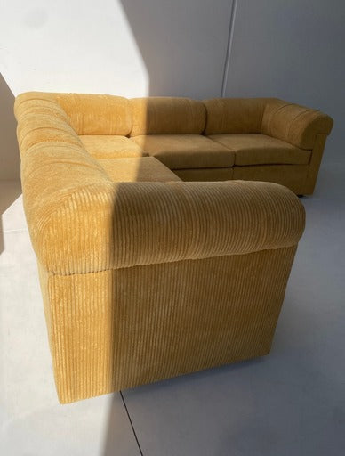 Yellow Corduroy Modular Sofa