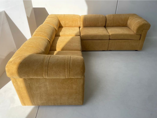 Yellow Corduroy Modular Sofa