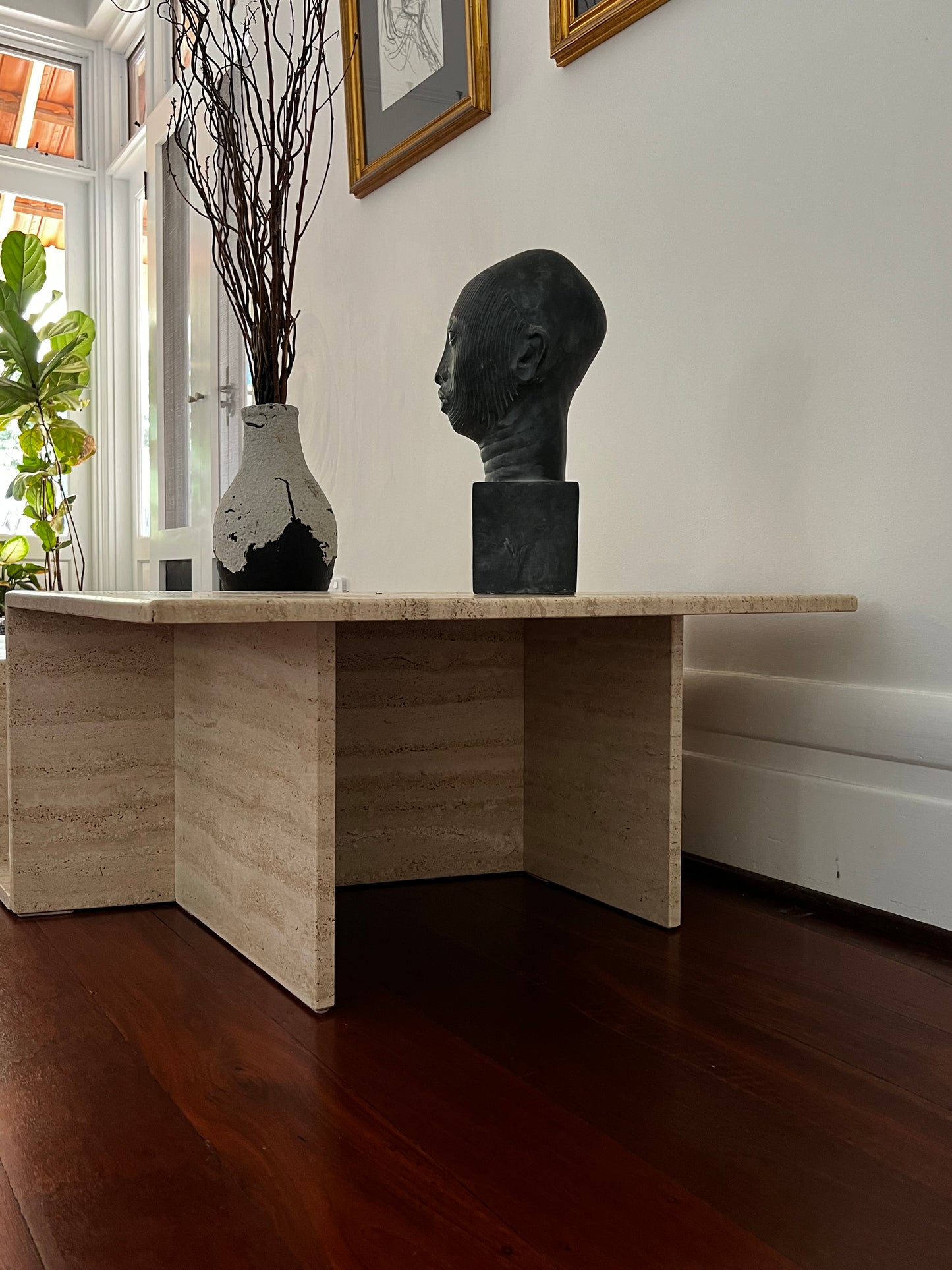 Split Level Travertine Coffee Table