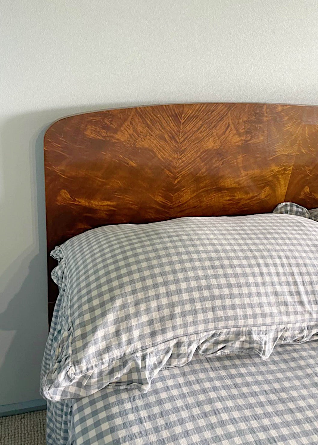Vintage Burlwood Double Bed Frame