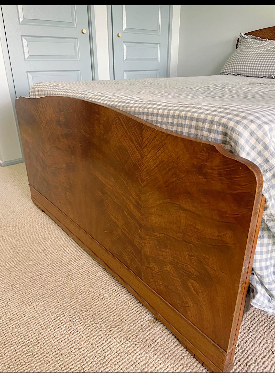 Vintage Burlwood Double Bed Frame