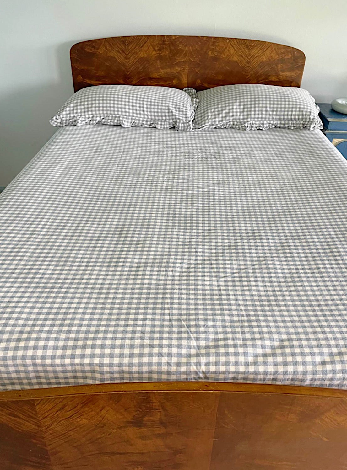 Vintage Burlwood Double Bed Frame