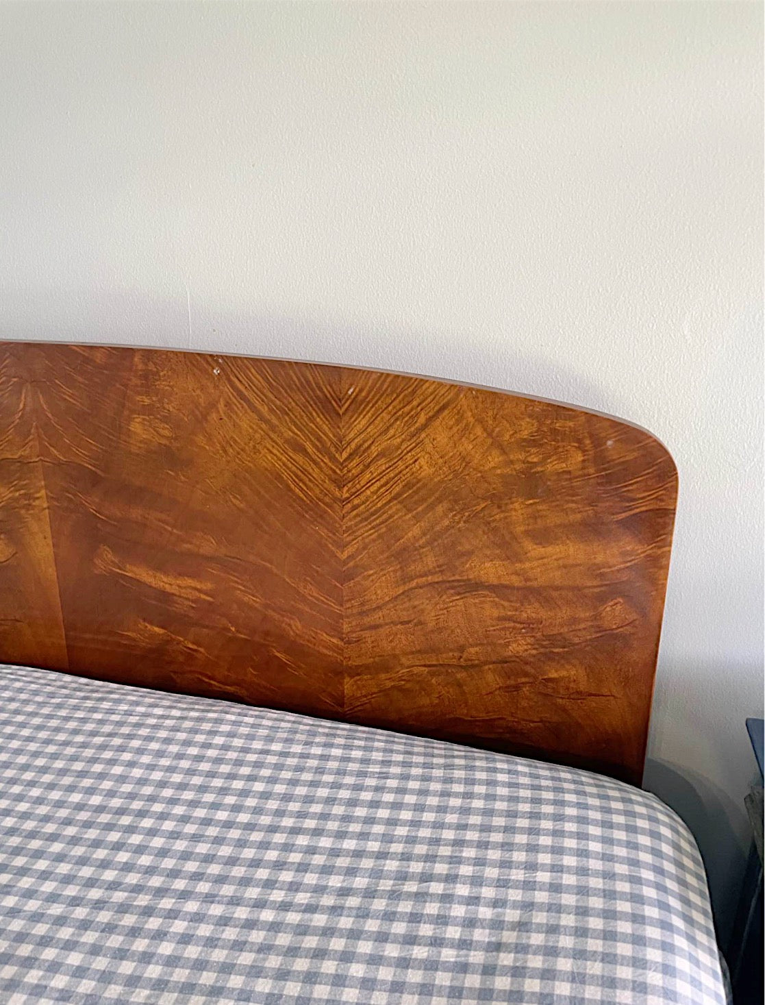 Vintage Burlwood Double Bed Frame