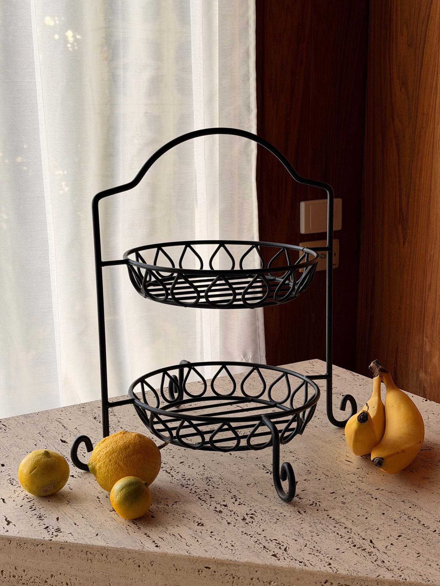 Vintage Wrought Iron Tiered Fruit Bowl