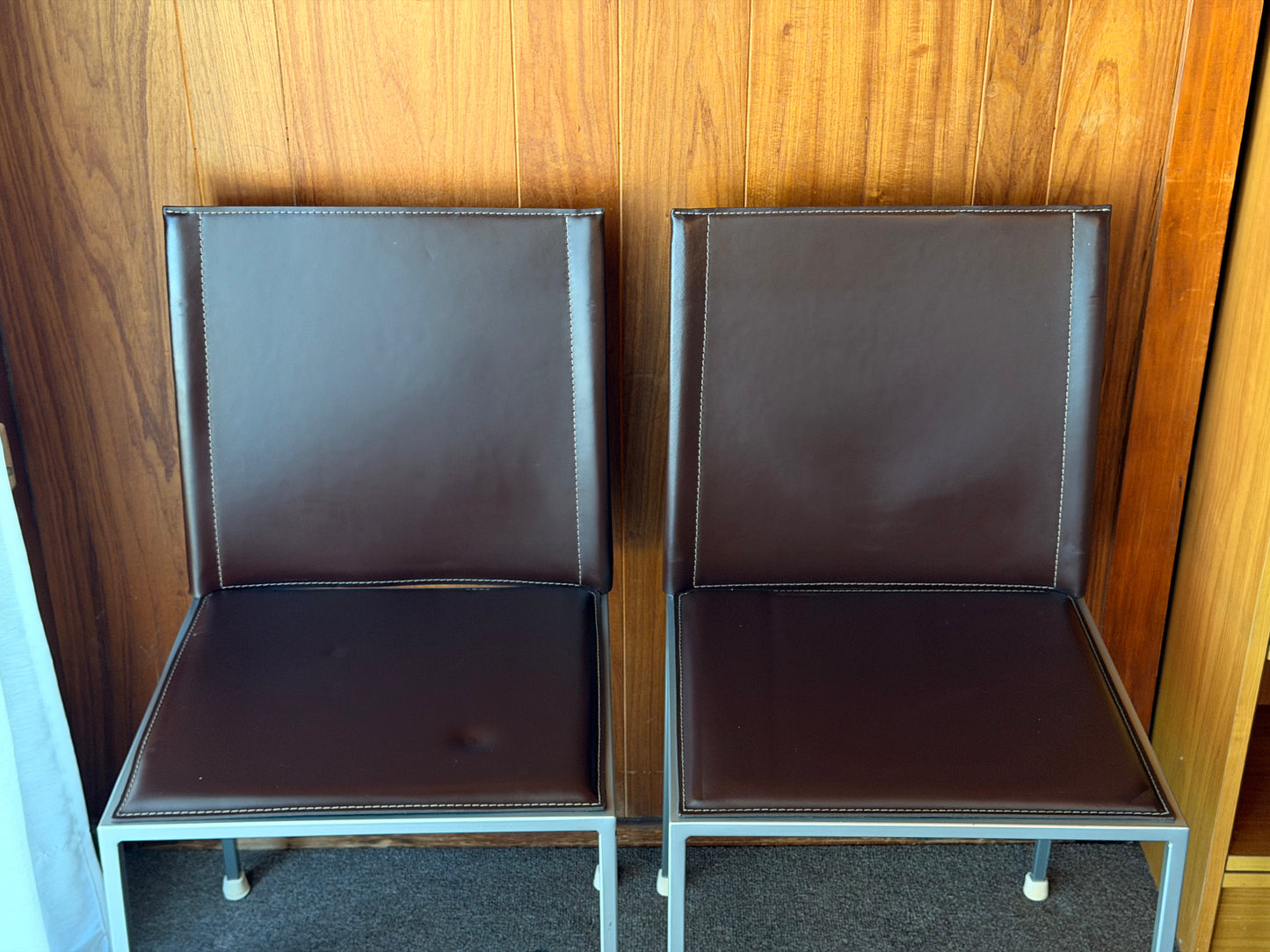 Authentic Calligaris Leather Dining Chairs — Made in Italy (Set of 5)