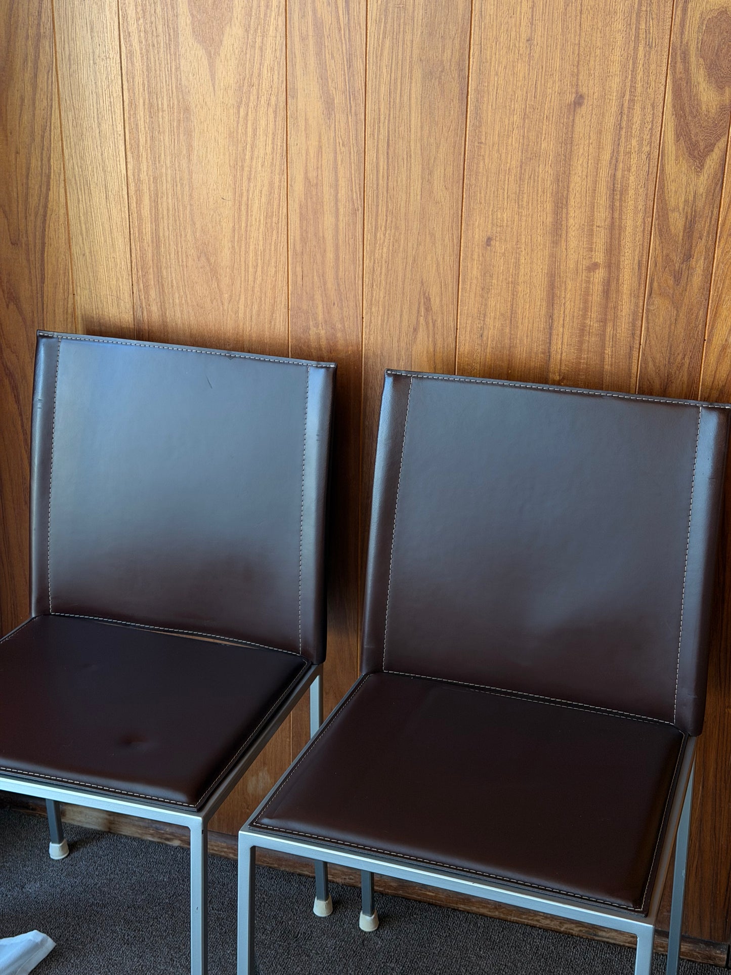 Authentic Calligaris Leather Dining Chairs — Made in Italy (Set of 5)