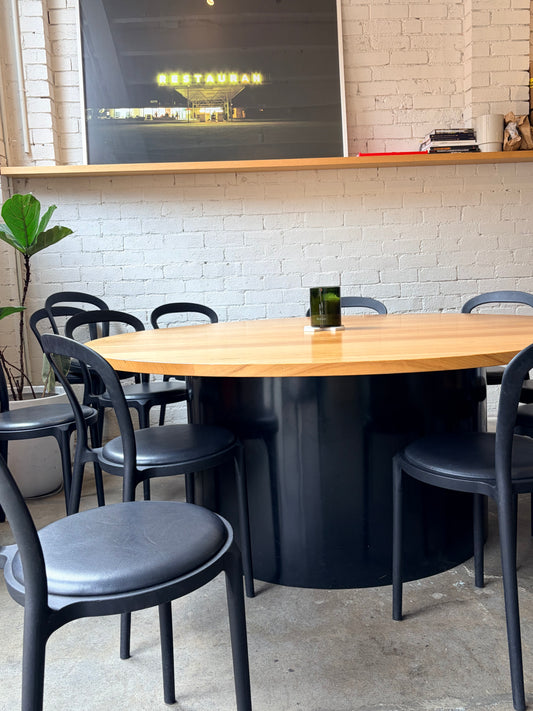 Recycled Timber Table - Round Table Top in Solid Vic Ash