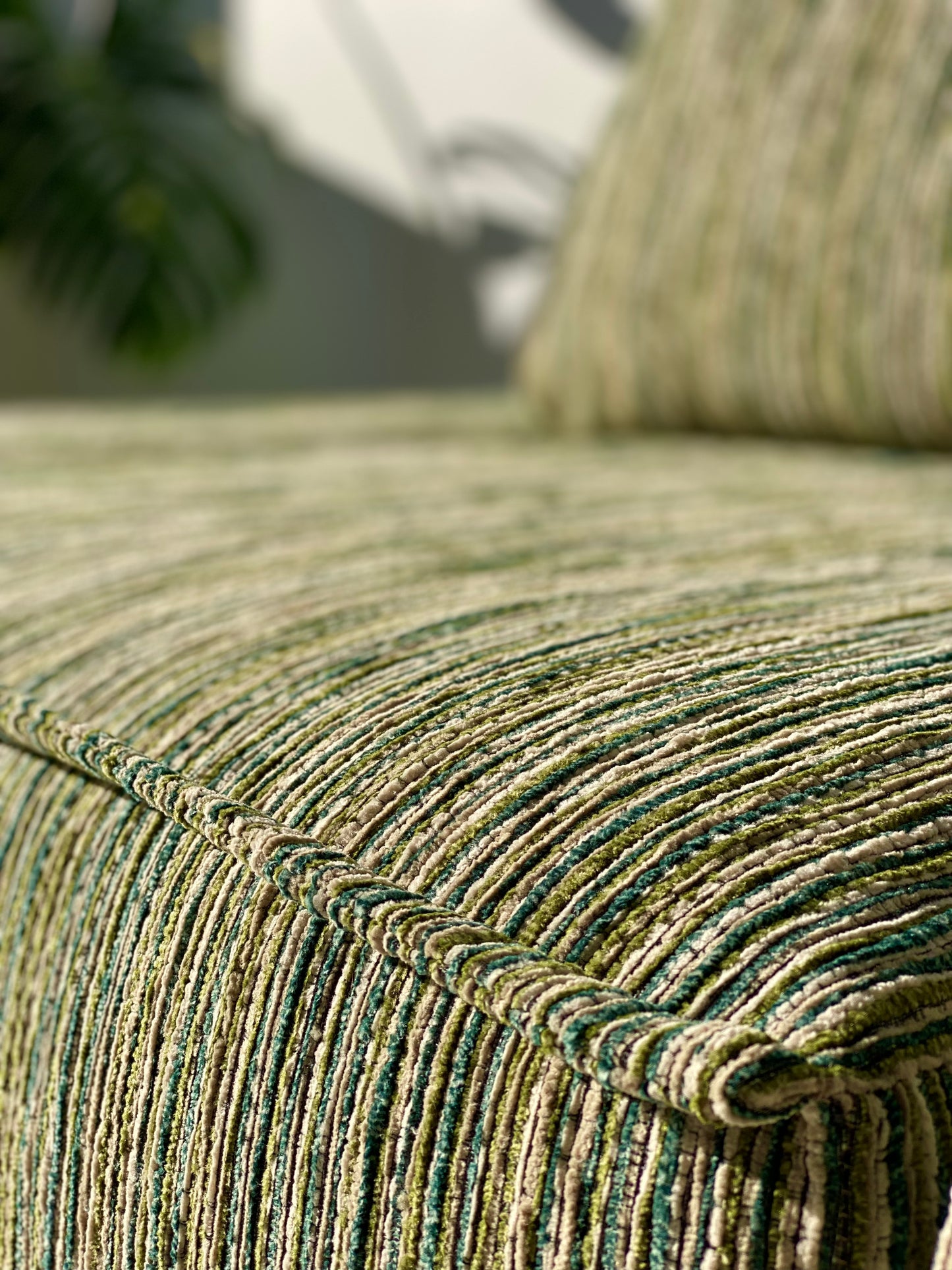 Two Piece Large Green Sofa
