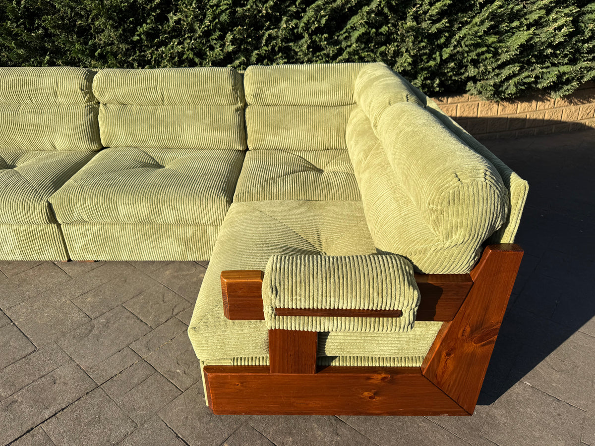 Timber & Corduroy Modular Sofa Set