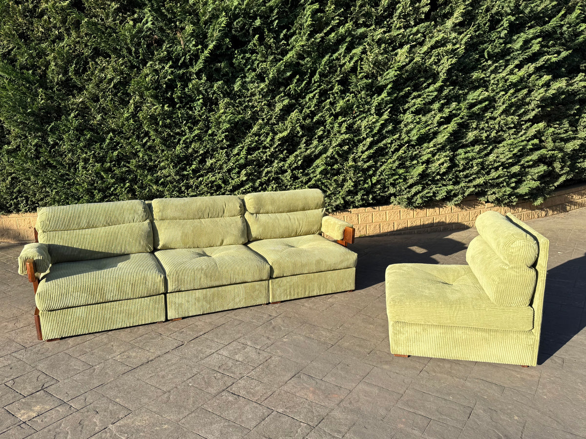 Timber & Corduroy Modular Sofa Set